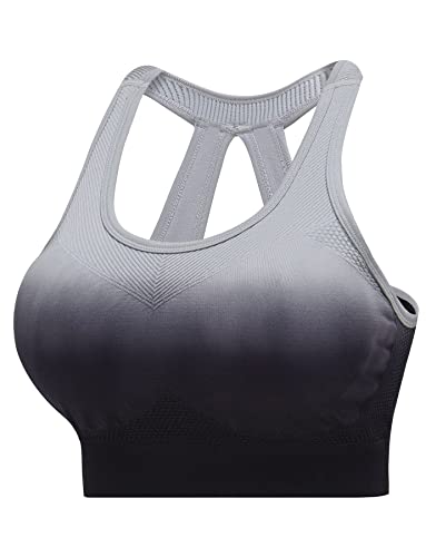 Sport BH für Damen Nahtlos Mit Polsterung Support Crossed Back Running Fitness Yoga Bra von FRHXUN