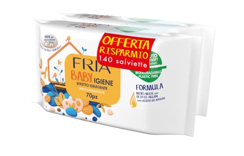 FRIA Feuchttücher, 2er Pack (144 Tücher) von FRIA