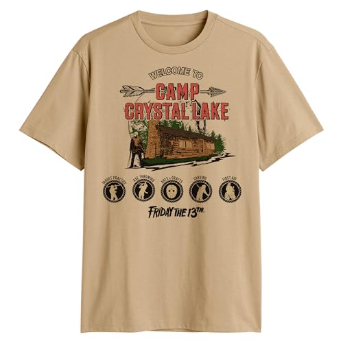 FRIDAY THE 13TH Welcome to Camp Crystal Lake Jason Herren-T-Shirt für Erwachsene, Sand, 3X-Groß FRIDAY THE 13TH Welcome to Camp Crystal Lake Jason Herren-T-Shirt für Erwachsene, Sand, 3X-Groß von FRIDAY THE 13TH