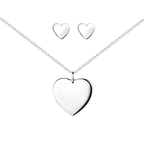 FRIEDA + PAUL Herz Symbol Liebe Damen Frauen Mädchen Halskette Anhänger Ohrstecker 4-tlg. Set 925 Sterling Silber anlaufgeschützt Schmuckbox von FRIEDA PAUL 925 STERLING SILBER