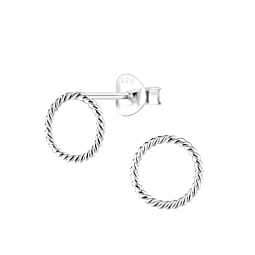 FRIEDA + PAUL Twist Kreis Geo Basic Damen Frauen Mädchen Ohrstecker Ohrringe 925 Sterling Silber anlaufgeschützt Schmuckbox von FRIEDA PAUL 925 STERLING SILBER