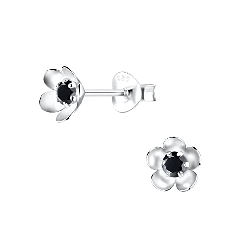 FRIEDA + PAUL Blume Zirkonia Stein Damen Frauen Mädchen Ohrstecker Ohrringe 925 Sterling Silber anlaufgeschützt Schmuckbox von FRIEDA PAUL 925 STERLING SILBER