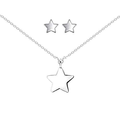 FRIEDA + PAUL Sterne Symbol Damen Frauen Mädchen Halskette Anhänger Ohrstecker 4-tlg. Set 925 Sterling Silber anlaufgeschützt Schmuckbox von FRIEDA PAUL 925 STERLING SILBER