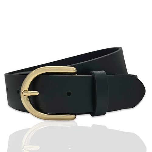 FRIEDRICH HOFFMANN Gürtel Damen schwarz aus echtem Leder - MADE IN GERMANY - Damen-Gürtel schmal, 3 cm breit (Schwarz, 90 cm Bundweite = 105 cm Gesamtlänge) von FRIEDRICH HOFFMANN