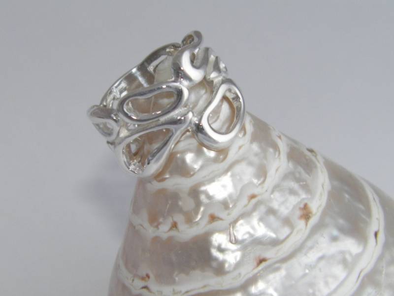 925 Sterling Silber Damen Freeform Mode Ring Unikat Band Größe 7, 5 von FRIENDSJEWELRYinc
