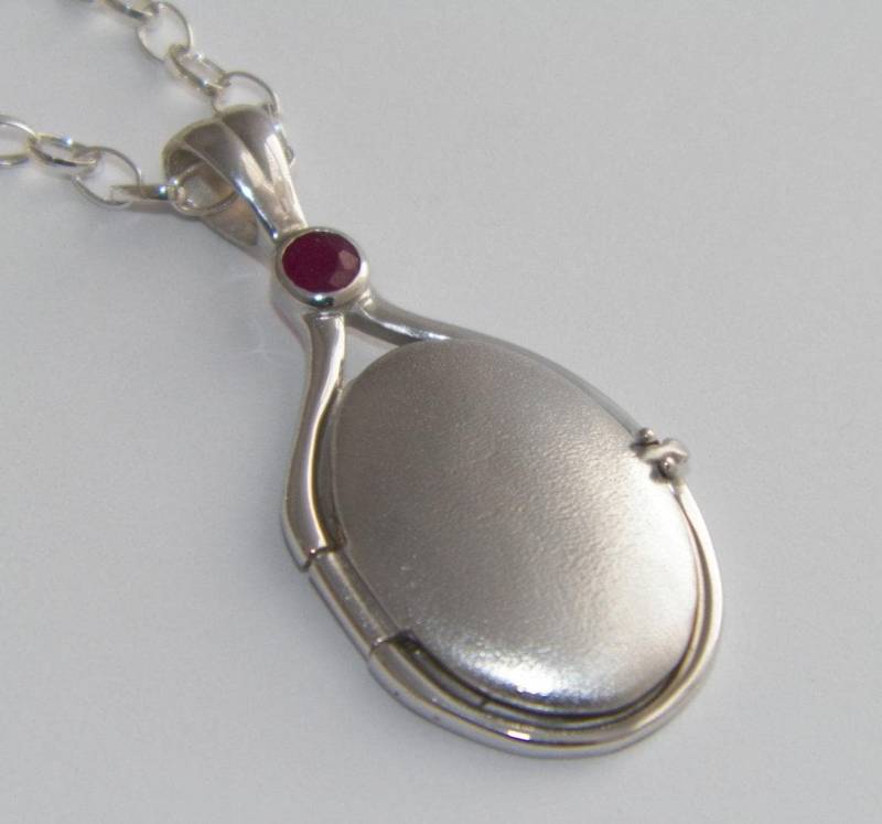 Hand Made in Den Usa 925 Sterling Silber 4 Mm Natürliche Rubin Locket H2O Just Wasser Meerjungfrauen Anhänger Hinzufügen von FRIENDSJEWELRYinc