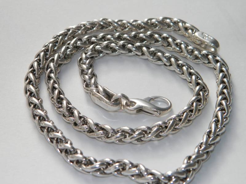 Hand Made in Den Usa Oxidiert .925 Sterling Silber Weizen Profilierte Draht Kette Dicke 6.30 Mm-Custom Länge von FRIENDSJEWELRYinc