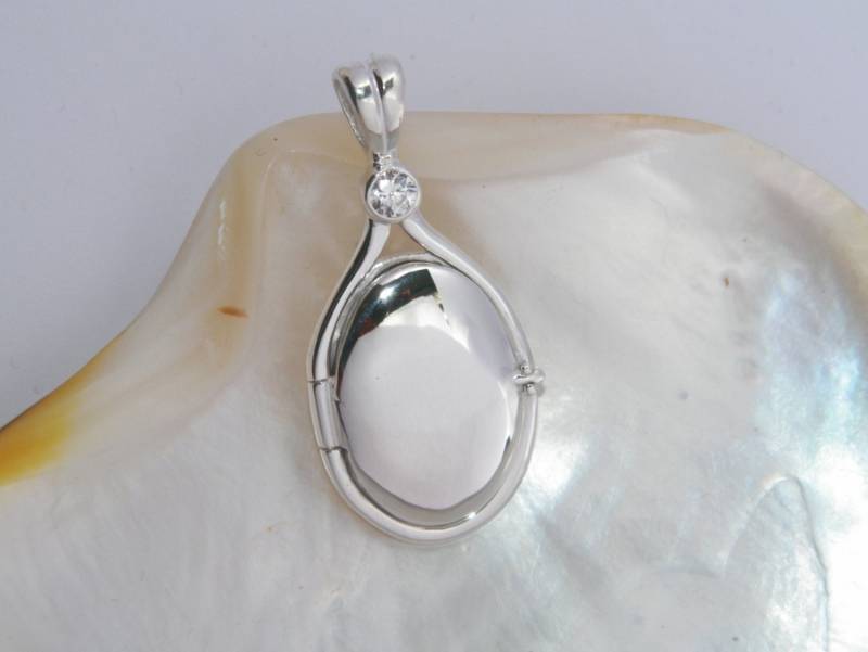 Hand Made in Usa 41 Mm-20 Mm Handcrafted 925 Sterling Silber 4 Weiß Cz Locket H2O Just Add Water Mermaids Anhänger von FRIENDSJEWELRYinc
