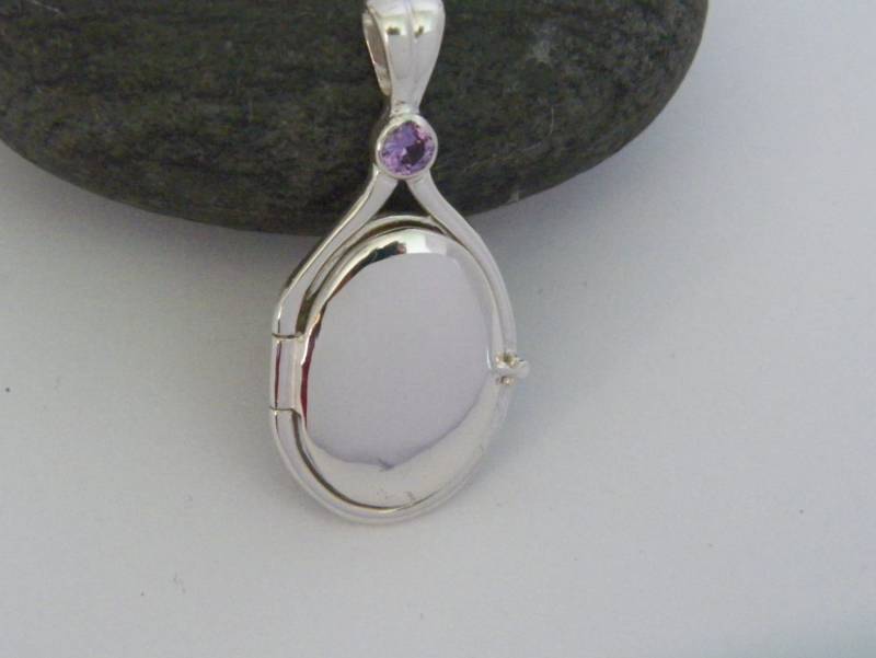 Hand Made in Usa 41 Mm-20 Mm Handgefertigt 925 Sterling Silber 4 Lila Labor Erstellt Alexandrit Sapphire Medaillon H2O Just Add Wasser Meerjungfrauen von FRIENDSJEWELRYinc