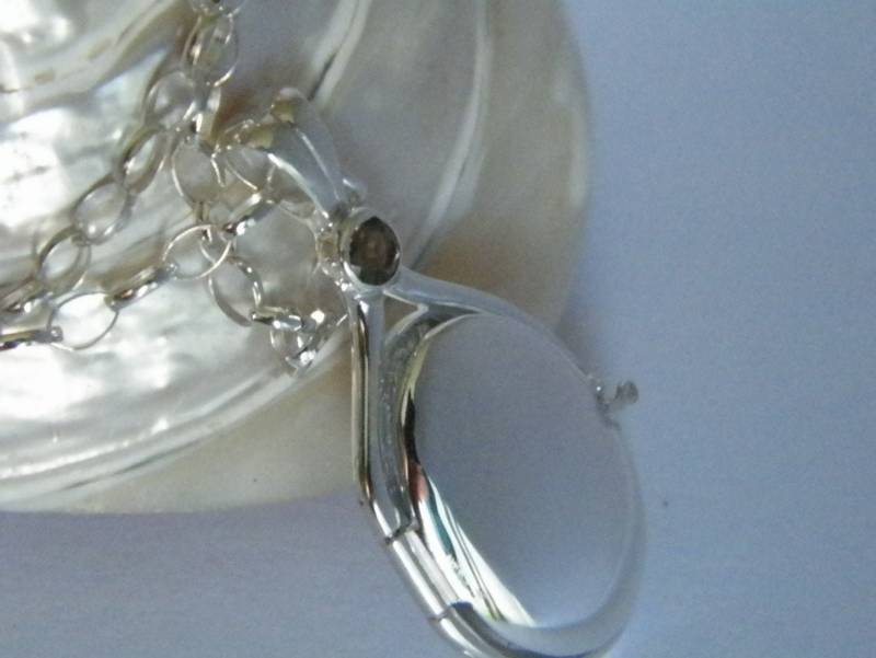 Hand Made in Usa 41 Mm-20 Mm Handgefertigt 925 Sterling Silber 4 Natürliche Rauchquarz Medaillon H2O Just Add Wasser Meerjungfrauen von FRIENDSJEWELRYinc