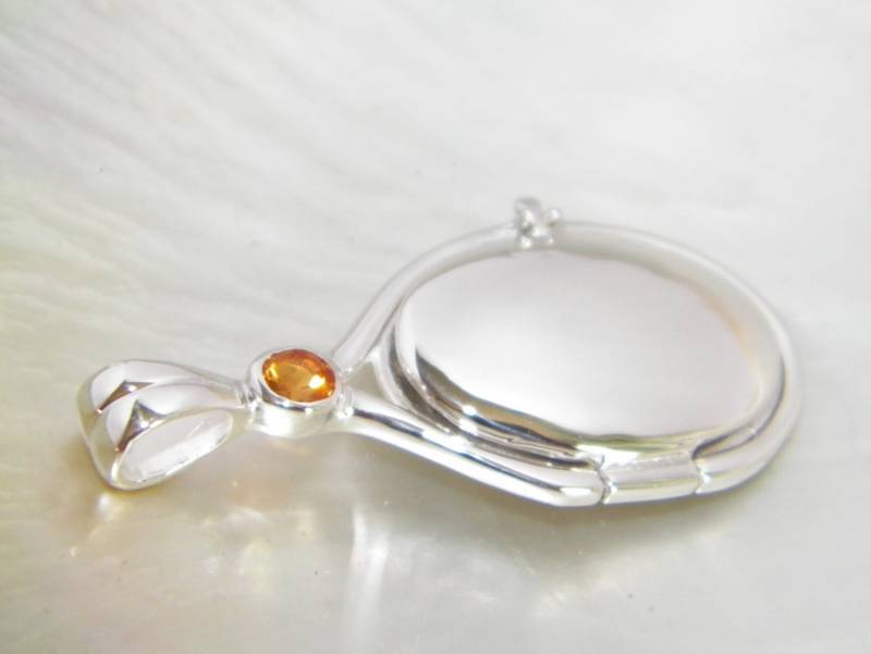 Hand Made in Usa 41mm-20mm 925 Sterling Silber 4mm Natürliche Gelb Zitrine Medaillon H2Ojust Add Wasser Meerjungfrauen von FRIENDSJEWELRYinc
