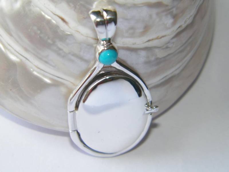 Hand Made in Usa Handcrafted.925 Sterling Silber 4 Mm Natürliche Türkis Medaillon H2O Just Add Wasser Meerjungfrauen Rikki Emma Cleo von FRIENDSJEWELRYinc