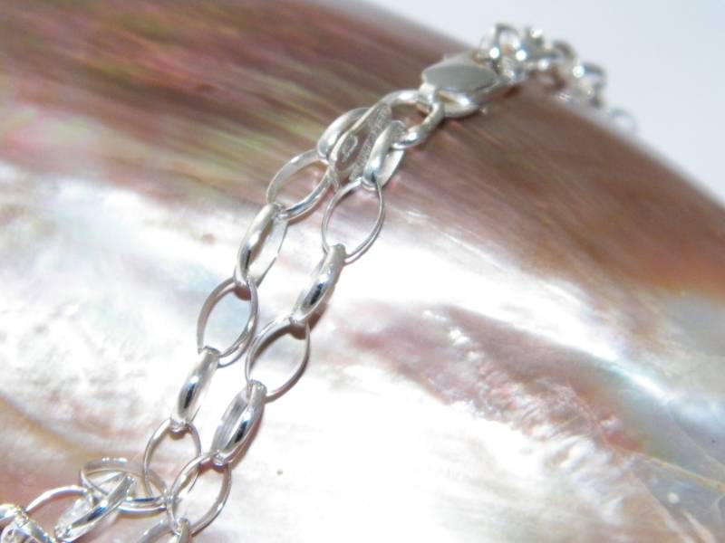 Hand Made.925 Sterling Silber Doppel Oval Rolo Armband-Custom Größe von FRIENDSJEWELRYinc
