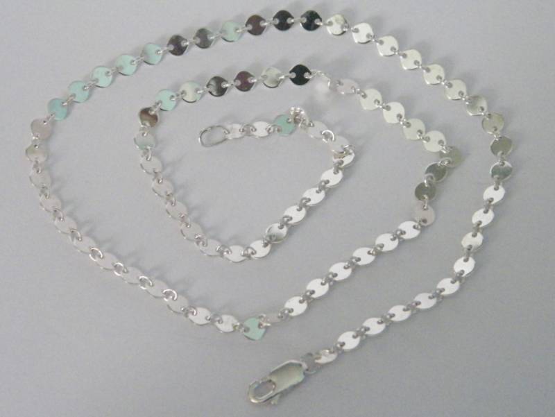 Handcrafted.925 Sterling Silber Kette 4 Mm Runde Blatt Elemente - 18, 5 "Lang von FRIENDSJEWELRYinc