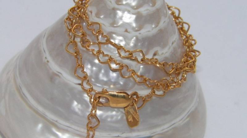 Handgemachte Solid.925 Sterling Silber Herz Connet 1 Mikron 14K Vergoldete Halskette-Wählen Sie Ihre Länge von FRIENDSJEWELRYinc