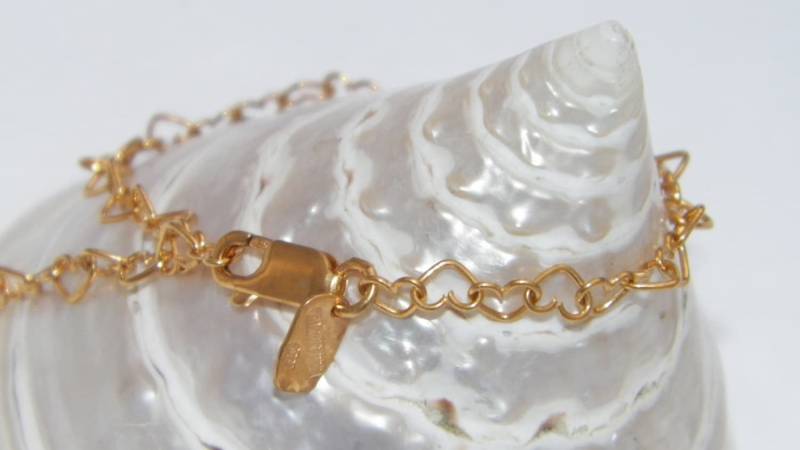 Handgefertigt Solid.925 Sterling Silber Herz Connet 1 Micron 14K Vergoldetes Armband von FRIENDSJEWELRYinc