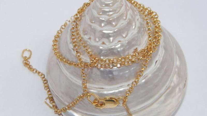 Handgefertigt.925 Sterling Silber Rund Rolo Kette 14K 1 Micron Gelb Vergoldet von FRIENDSJEWELRYinc