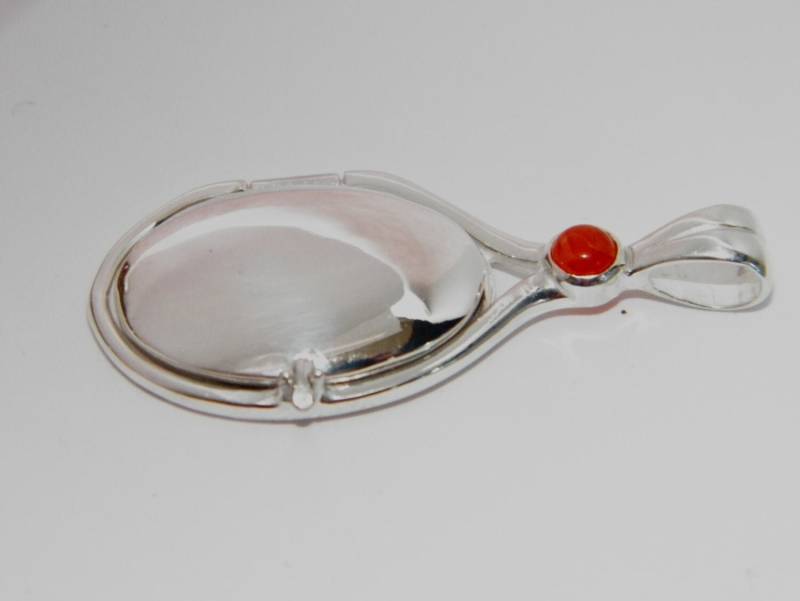 Handgefertigte 925 Sterling Silber 4 Mm Natürliche Karneol Locket H2O Just Add Wasser Meerjungfrauen Handgemacht von FRIENDSJEWELRYinc