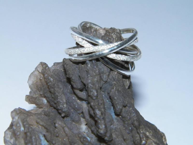 Handgefertigte Hand Made Solid.925 Sterling Silber Fünf Band Rolling Ehering-Custom Size von FRIENDSJEWELRYinc