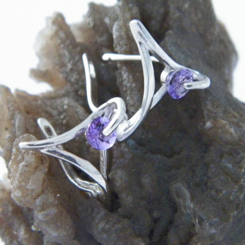 Handgefertigte Solid.925 Sterling Silber Hoop Huggies Ohrringe Frei Bewegliche Steine von FRIENDSJEWELRYinc
