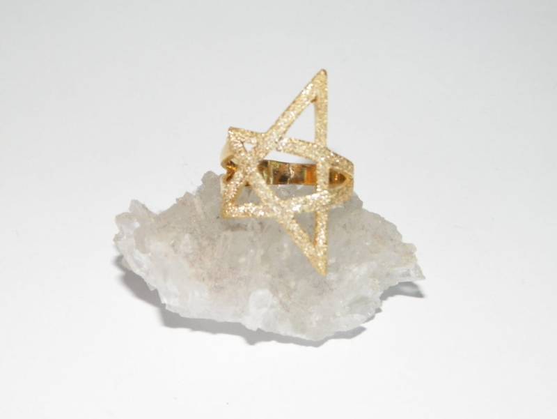 Handgefertigter .925 Sterling Silber Ring Mit 14K Vergoldung Größe 16, 5 Mm von FRIENDSJEWELRYinc