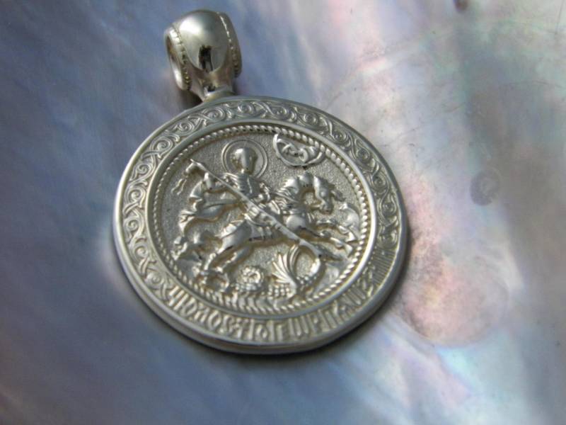 Handgefertigter Solid 10 K, 14 K Gold Östlich-Orthodoxer Anhänger "Hl. Georg Der Eroberer" - Wählen Sie Die Goldfarbe von FRIENDSJEWELRYinc