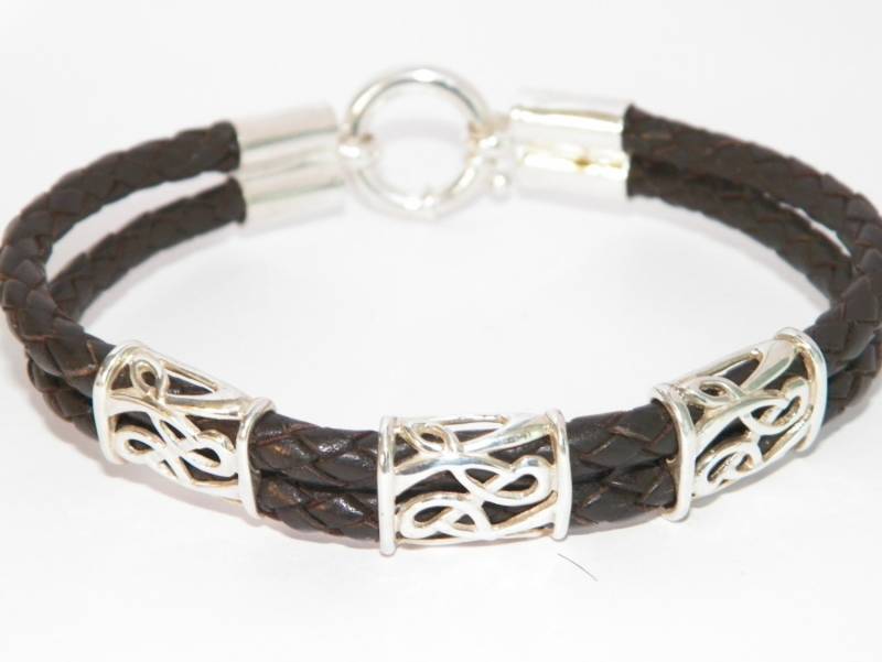 Handgefertigtes .925 Sterling Silber Elements Und Doppeltes 6 Mm Bolo Geflochtenes Lederarmband Handgefertigtes .925 Sterling Silber Elements Und Doppeltes 6 Mm Bolo Geflochtenes Lederarmband von FRIENDSJEWELRYinc