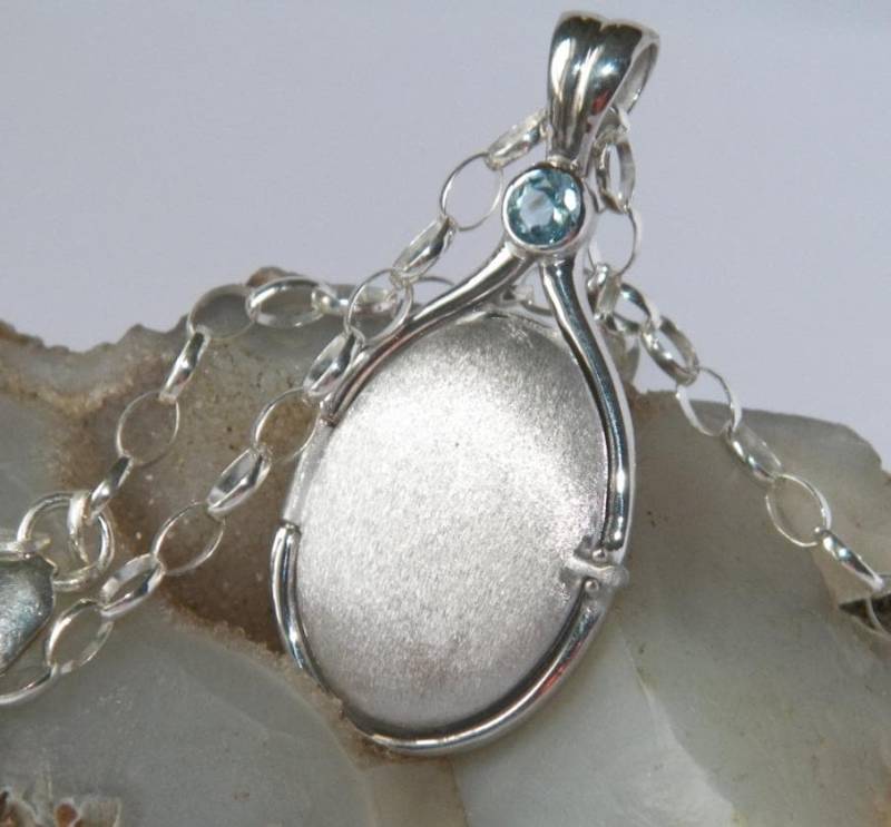 Handgemacht in Den Usa 41 Mm-20 Mm Handgefertigt 925 Sterling Silber 4 Natürliche Aquamarin Medaillon H2O Just Add Wasser Meerjungfrauen von FRIENDSJEWELRYinc