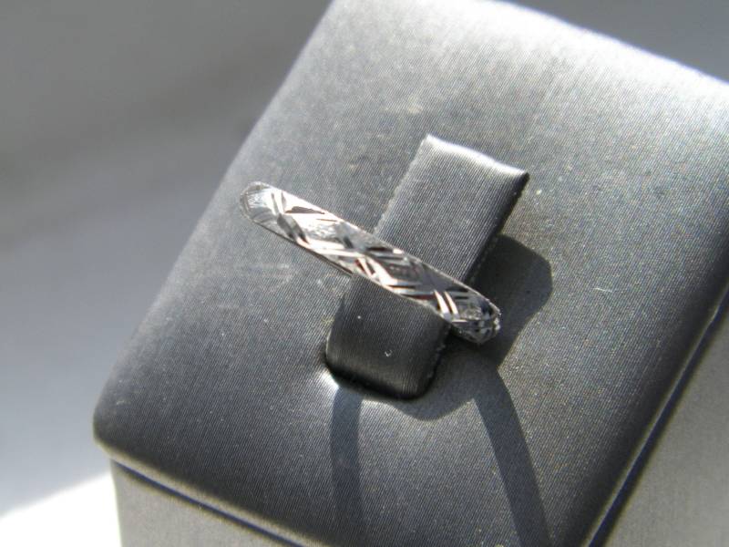 Handgemacht.925 Sterling Silber Ehering Ring Satin Und Diamantschliff Finish-Choose Größe von FRIENDSJEWELRYinc