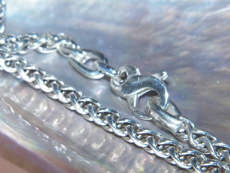 Handgemachte .925 Sterlingsilber-Weizen-Profilierte Drahtkette Dicke 4 Mm - Benutzerdefinierte Länge von FRIENDSJEWELRYinc