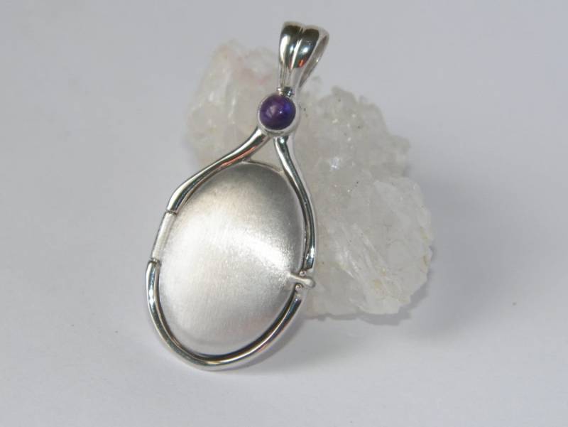 Handgemachte in Den Usa 41 Mm-20 Mm Handgefertigte 925 Sterling Silber 4 Natürliche Amethyst Locket H2O Just Add Wasser Meerjungfrauen Anhänger von FRIENDSJEWELRYinc