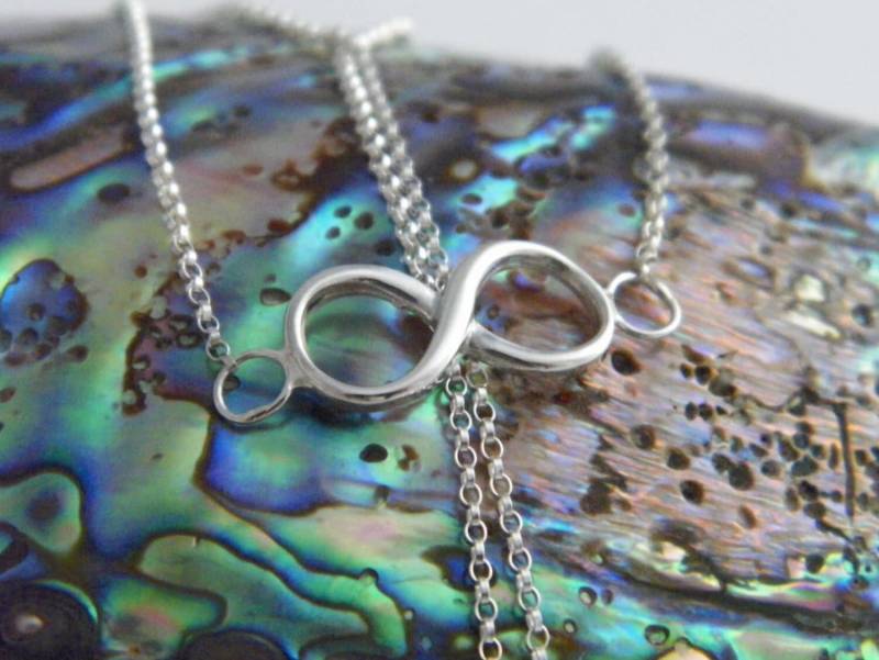 Infinity Symbol Halskette .925 Sterling Silber Mit Runder Rolo Kette 18" Länge von FRIENDSJEWELRYinc