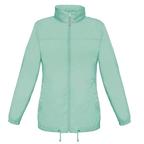 FRIESEN Friesennerz Damen Regenjacke Windbreaker 'Moin von 8ern!' - Leichte Jacke zum Verstauen in Türkis Größe S von FRIESEN Friesennerz