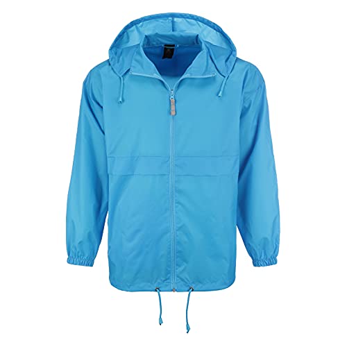 FRIESEN Friesennerz Unisex Windbreaker 'Moin von 8ern!' - Windjacke Regenjacke Fahrradjacke in Hellblau Größe L von FRIESEN Friesennerz