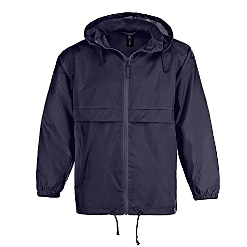 FRIESEN Friesennerz Unisex Windbreaker 'Moin von 8ern!' - Windjacke Regenjacke Fahrradjacke in Marine Blau Größe 3XL von FRIESEN Friesennerz