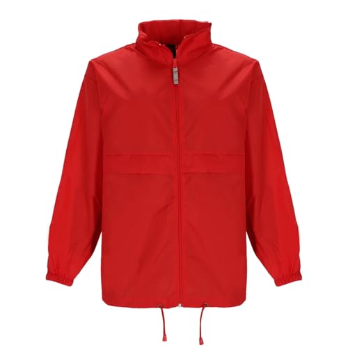 FRIESEN Friesennerz Unisex Windbreaker 'Moin von 8ern!' - Windjacke Regenjacke Fahrradjacke in Rot Größe XL von FRIESEN Friesennerz