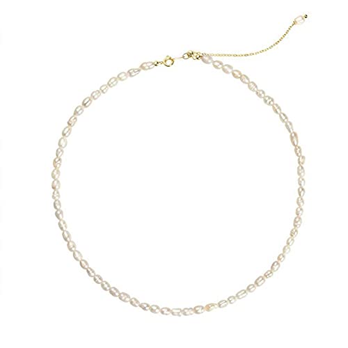 FRLUYNG Perlenkette 39cm 4 mm Perlencollier mit Schwanzkette Zierliche kleine Halskette Süßwasserperlenkette Weiß Handgemachte Vintage Halskette Schmuck für Frauen Mädchen FRLUYNG Perlenkette 39cm 4 mm Perlencollier mit Schwanzkette Zierliche kleine Halskette Süßwasserperlenkette Weiß Handgemachte Vintage Halskette Schmuck für Frauen Mädchen von FRLUYNG