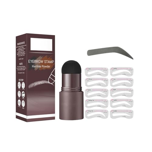 Augenbrauen-Stempel, Augenbrauen-Zeichenwerkzeug, Lazy Eyebrow Filler, Make-up schweißfestes Augenbrauen-Kuchen-Haaransatz-Puder (A, One Size) von FRMUIC