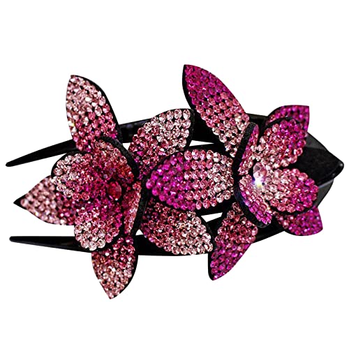 Entenschnabel Haarspange 1 Stück Blumen Haarklammer Haarspangen Damen Französisch Geschwungen Matt Haarspange Hair Clip Für Frauen Mädchen (D, One Size) von FRMUIC