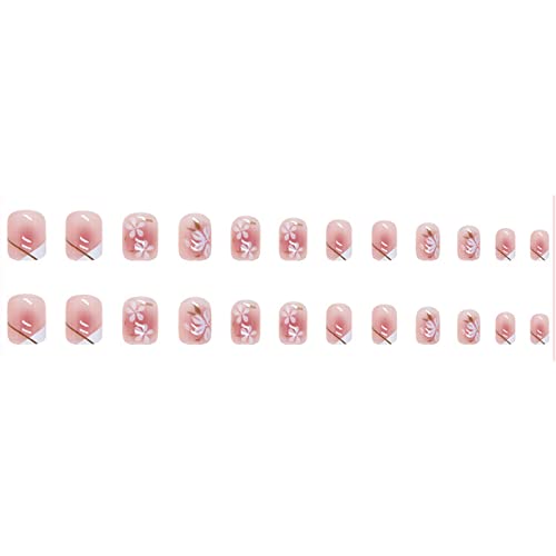 Falsche Nägel Nails Kurz False Nail Patch Full Cover Kunstnägel Nagelkleber, Künstliche Fingernägel für Frauen & Mädchen (Pink, One Size) von FRMUIC