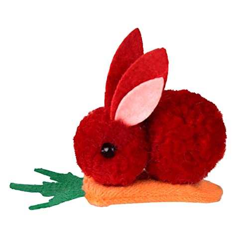 Kinder Hase Haarnadel Osterhaarnadel Mini Haarnadel Ostern Haarspange Haarspangen Für Feines Haar (Red, One Size) von FRMUIC