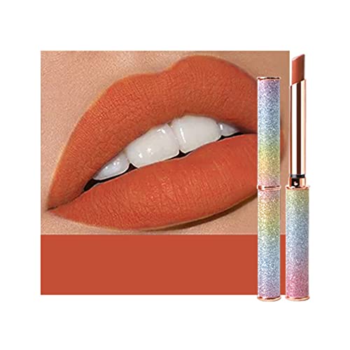 Lippenstift Feuchtigkeitsspendender Langanhaltender Matter Lipgloss Lip gloss Langanhaltende Verschleißfestigkeit Antihaftschale Nicht verblassender Lipgloss für Mädchen Frauen (B, One Size) von FRMUIC