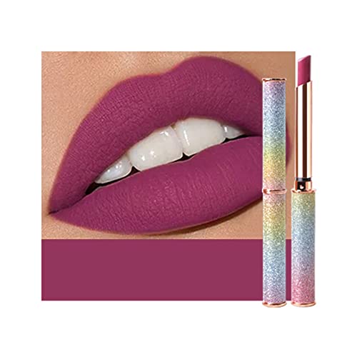 Lippenstift Feuchtigkeitsspendender Langanhaltender Matter Lipgloss Lip gloss Langanhaltende Verschleißfestigkeit Antihaftschale Nicht verblassender Lipgloss für Mädchen Frauen (F, One Size) von FRMUIC