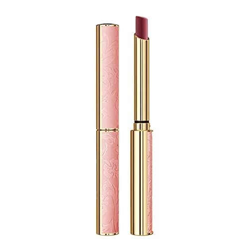 Lippenstift Lippenbalsam Make-up Langanhaltend Hochpigmentiert Nude Wasserdicht Lipgloss Mädchen Damen Make-up Geschenk (D, One Size) von FRMUIC