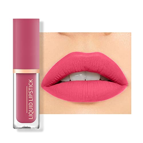 Lippenstift Liquid Lipstick Lip Plumper Makeup Pigmentierter langlebiger Lipgloss wasserfestem Lippen-Make-up Geschenk für Mädchen Frauen (D, One Size) von FRMUIC