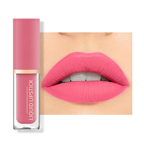 Lippenstift Liquid Lipstick Lip Plumper Makeup Pigmentierter langlebiger Lipgloss wasserfestem Lippen-Make-up Geschenk für Mädchen Frauen (E, One Size) von FRMUIC