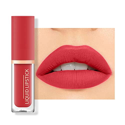 Lippenstift Liquid Lipstick Lip Plumper Makeup Pigmentierter langlebiger Lipgloss wasserfestem Lippen-Make-up Geschenk für Mädchen Frauen (F, One Size) von FRMUIC