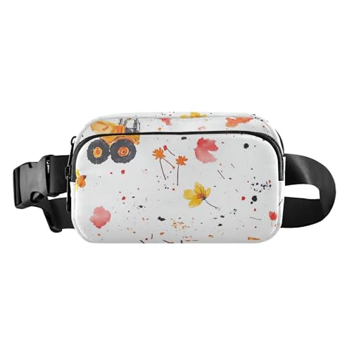 Bauchtasche mit großem Fassungsvermögen, Bau-Szene, Autobahn, Baugrader, Kipplaster, Damen und Herren, Hüfttaschen, Crossbody-Sporttaschen, Bauchtasche mit verstellbarem Riemen für Reisen, Laufen, 17, von FRODOTGV