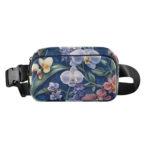 Bauchtasche mit großem Fassungsvermögen, Frühlingsblumen, Nelke, Osteospermum, Blume, Grau, für Damen und Herren, Umhängetasche, Sporttasche, Bauchtasche mit verstellbarem Riemen für Reisen, Laufen, von FRODOTGV