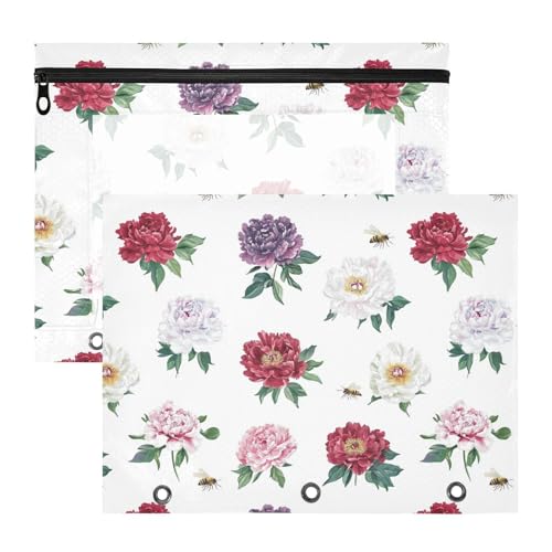 Bleistiftbindertaschen mit transparentem Fenster, 3 Löcher, für A4-Papier, Briefe, 2 Stück, für Lehrer, Bürobedarf von FRODOTGV